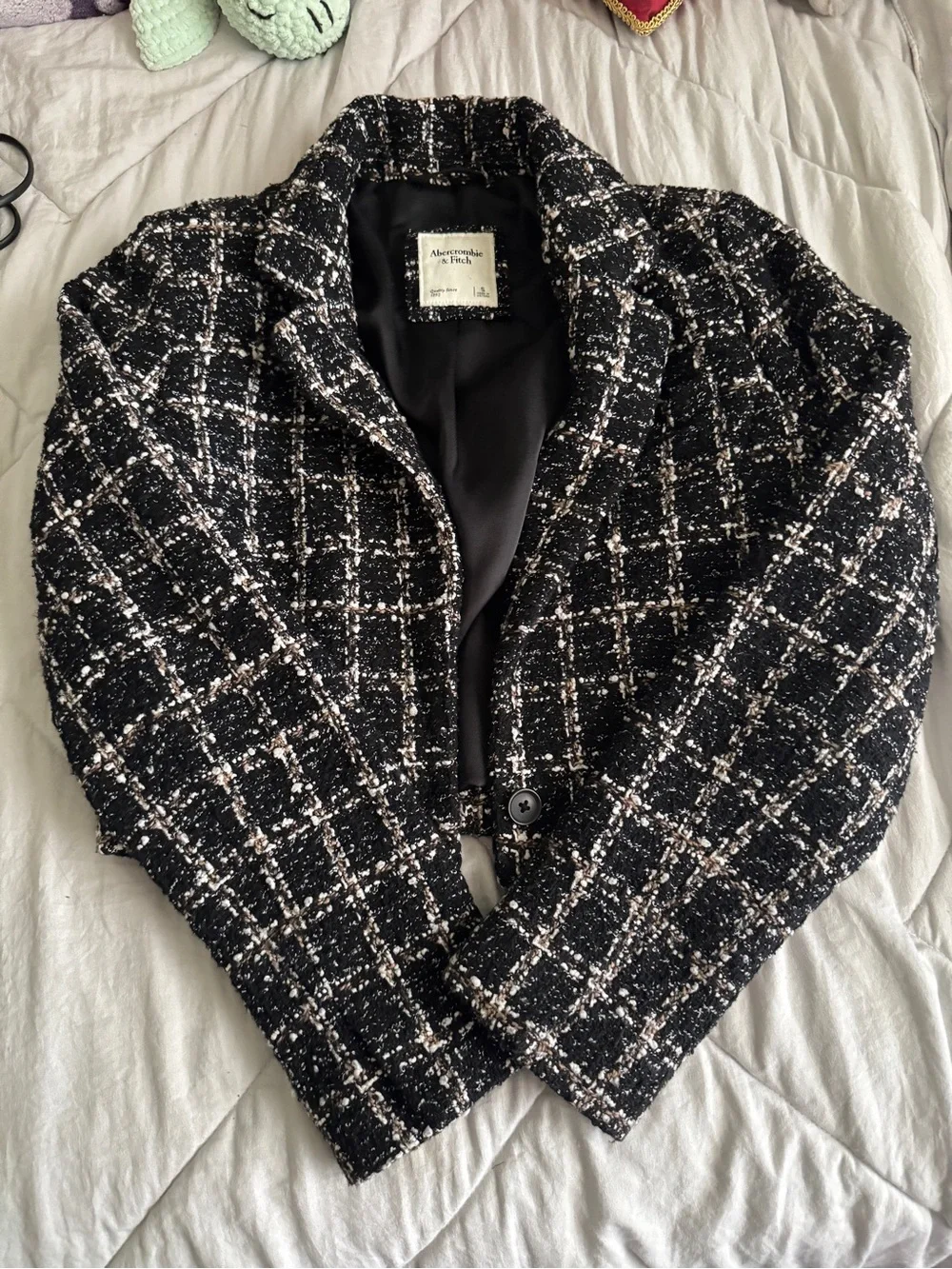 Abercrombie & Fitch Black and White Tweed Mini Skirt